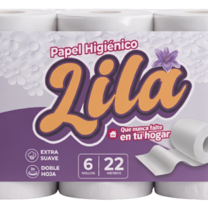 Papel Higiénico Lila — Pack 48 rollos × 22 metros